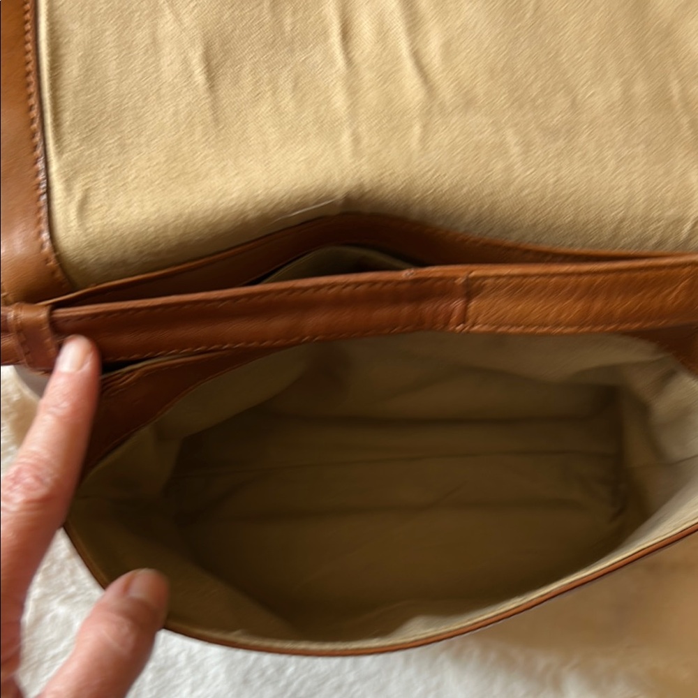 Vintage Anne Klein II Monogram Leather Messenger Flap Bag - Picture 6 of 15
